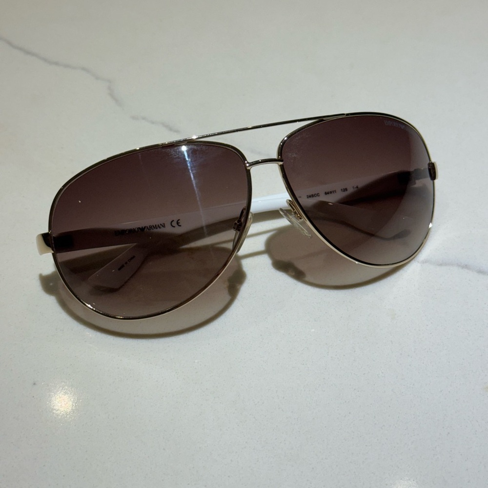 Emporio Armani Brown Aviator Sunglasses